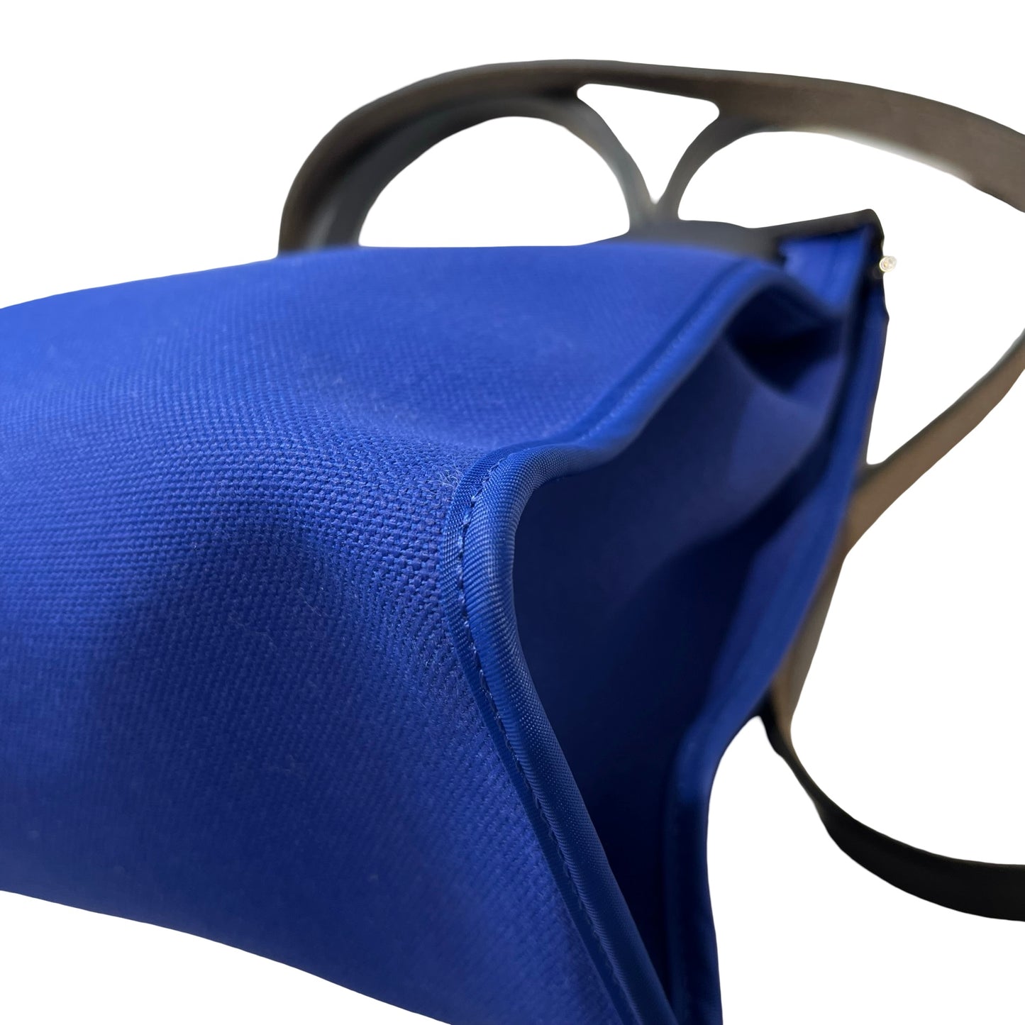 Used Hermès Calfskin Leather Herbag 31 Shoulder Bag Blue Black PHW