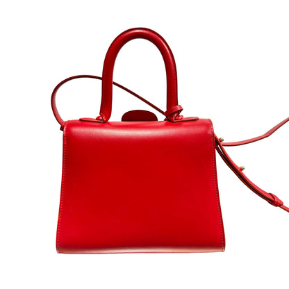 Used DELVAUX Brillant Mini Two Way Shoulder Bag Red