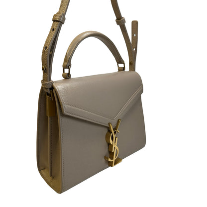 Used SAINT LAURENT grained calfskin Cassandra Handbag taupe