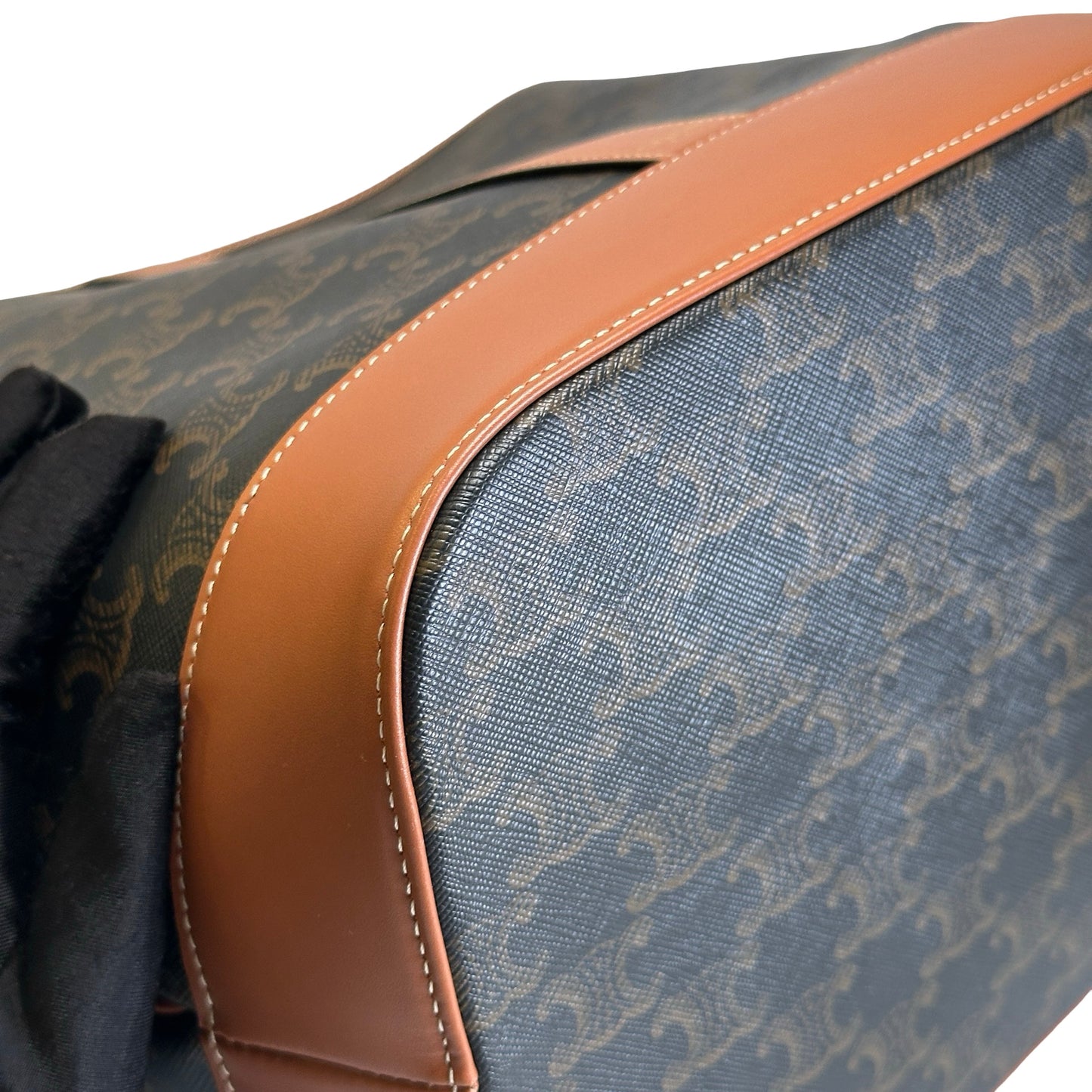 Used CELINE Triomphe Canvas Leather Triomphe Canvas Bucket Bag Bucket Bag Brown Tan