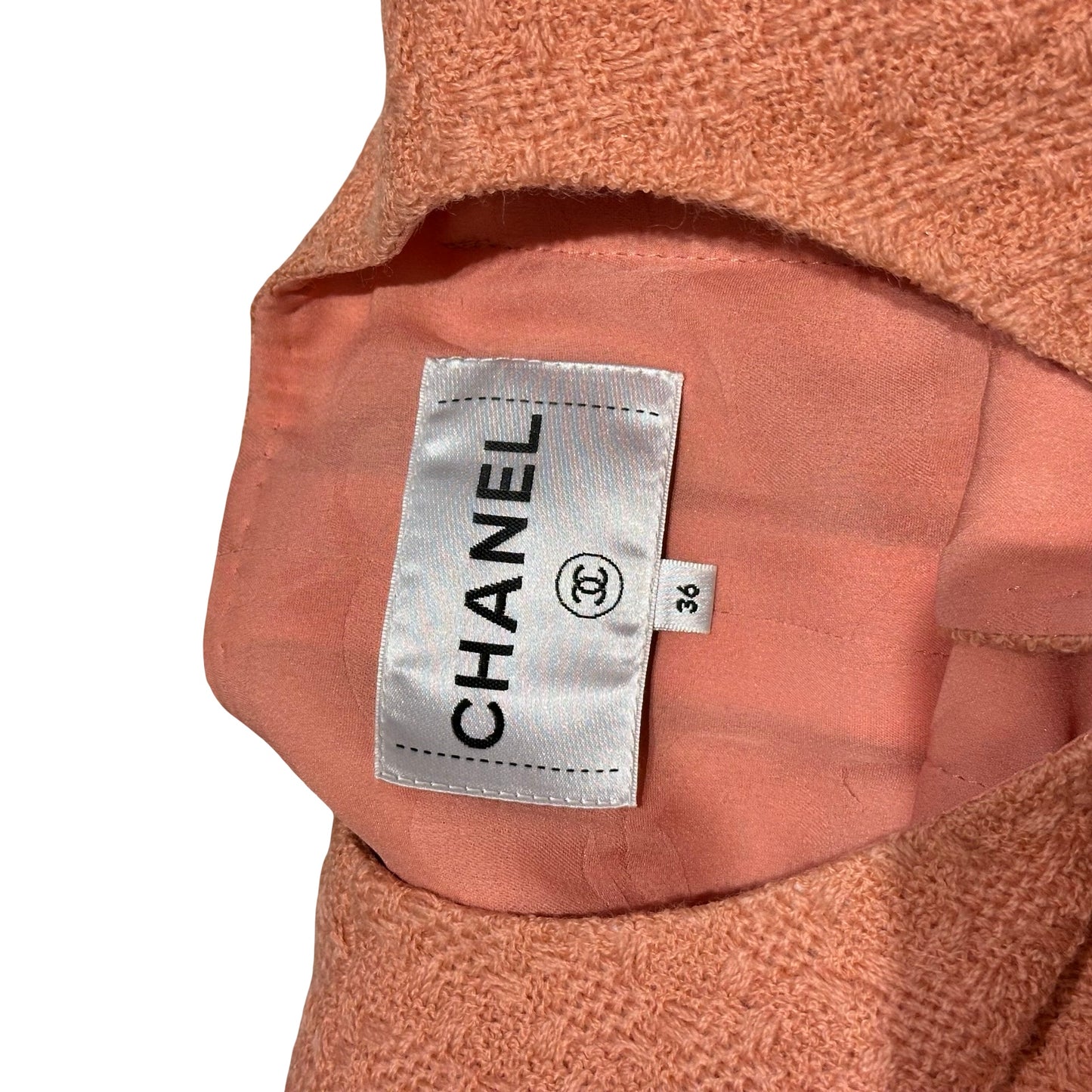 Used CHANEL Tweed Blazer Jacket Coral PHW