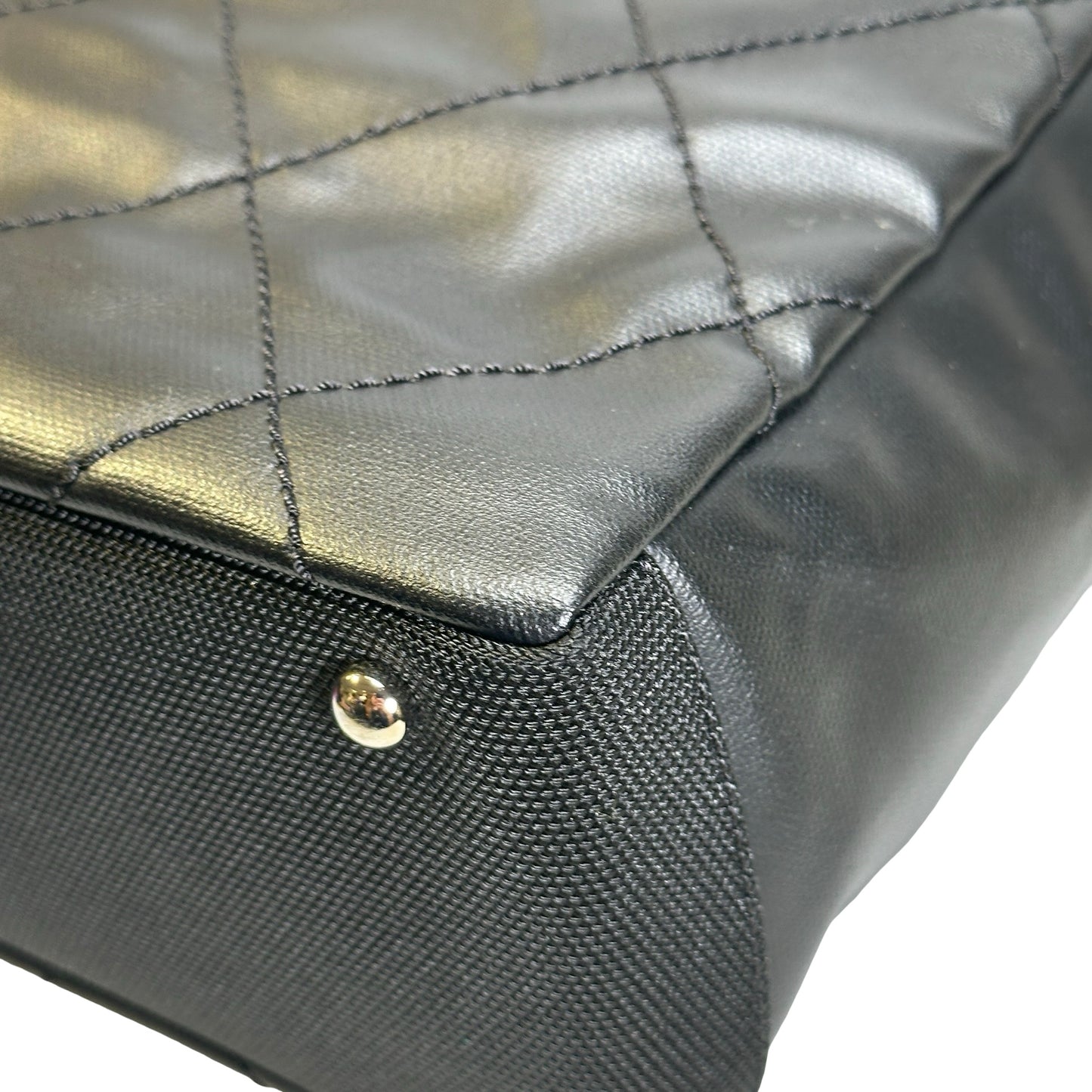 Used CHANEL Quilted Coated Canvas Vintage Tote Bag Tote Bag Black