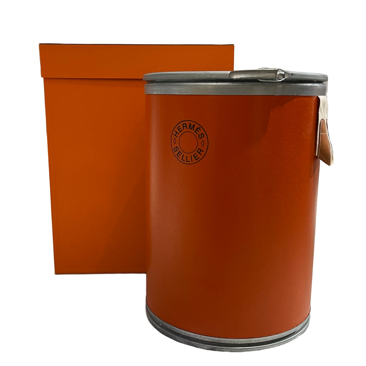 HERMES Solid Storage Bin Accessories Orange Silver