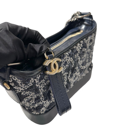 CHANEL Sequins Calfskin Leather Gabrielle small Cross Body Bag