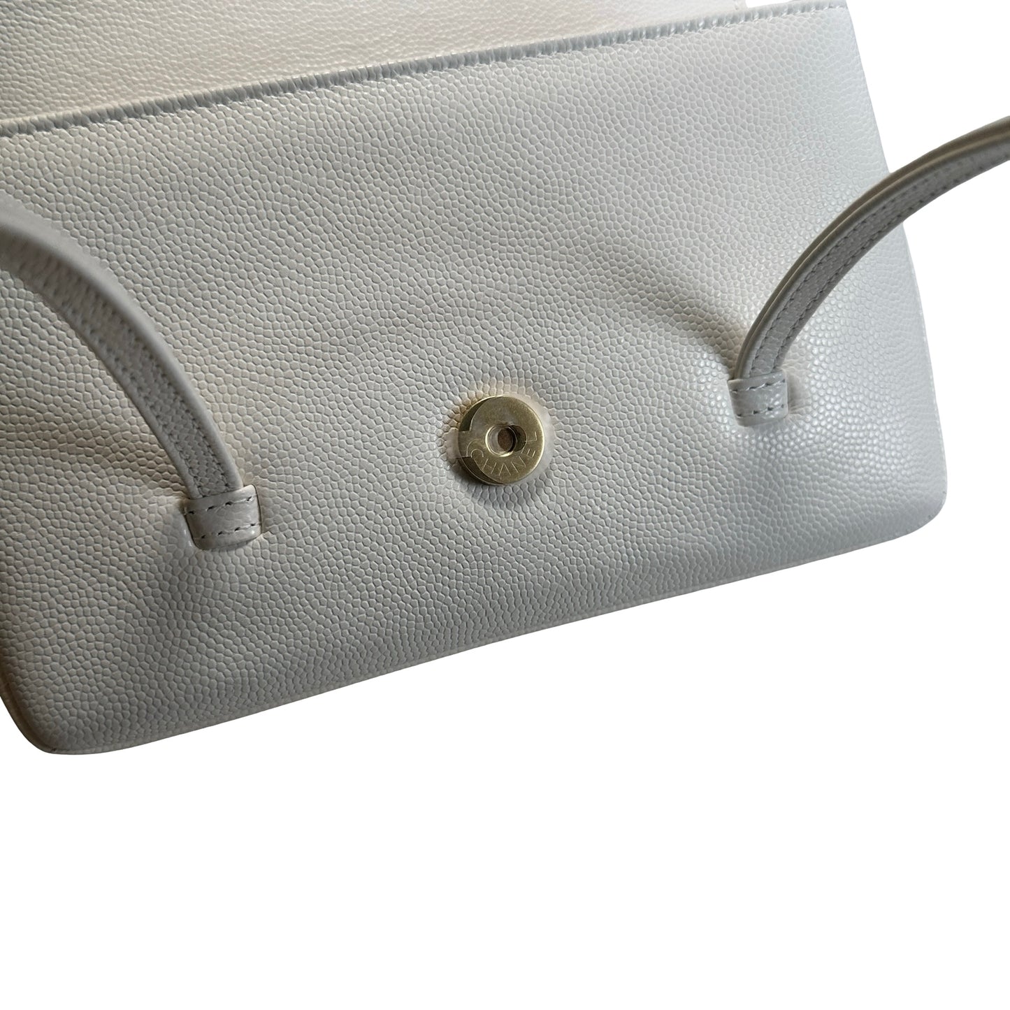 Brand New CHANEL Caviar Mini Preppy Coco Shoulder Bag White Gold