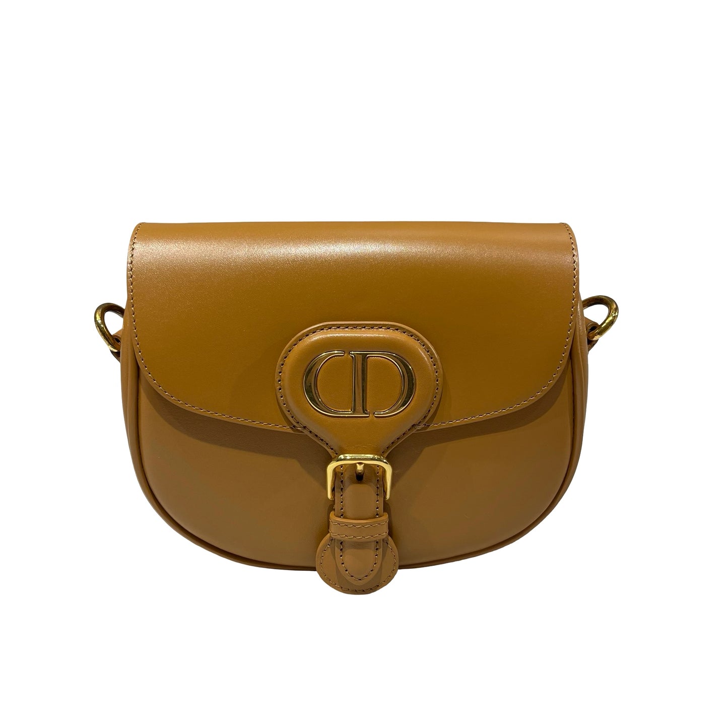 Used CHRISTIAN DIOR Calfskin Leather Bobby Cross Body Bag Brown GHW