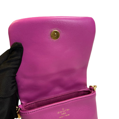 Used LOUIS VUITTON Monogram Embossed Lambskin Coussin Mini Bag Purple， GHW