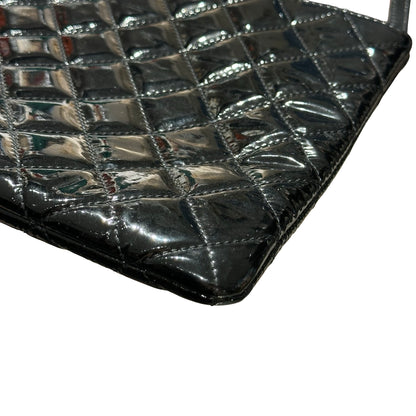 Used CHANEL Patent Leather Clutch Black PHW
