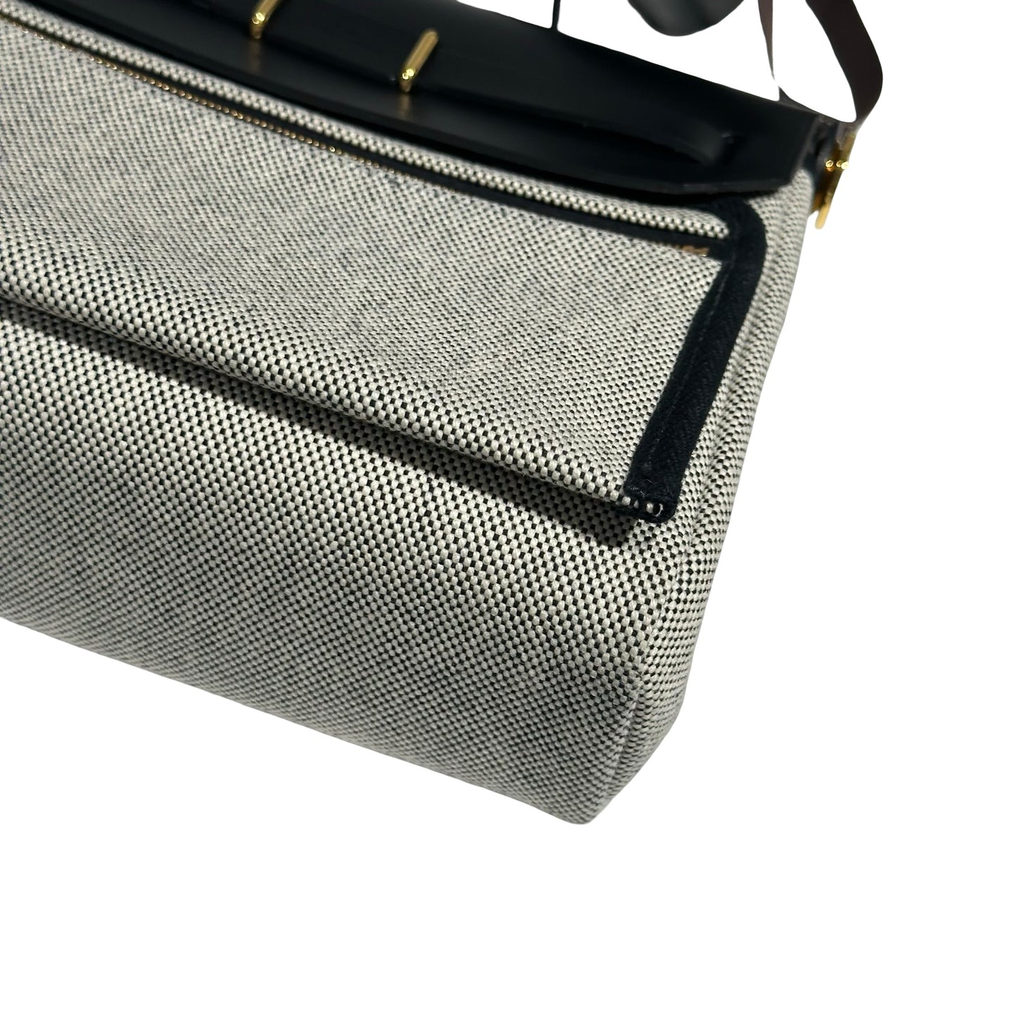 HERMES BLACK CANVAS GHW MINI HERBAG ［3000281］