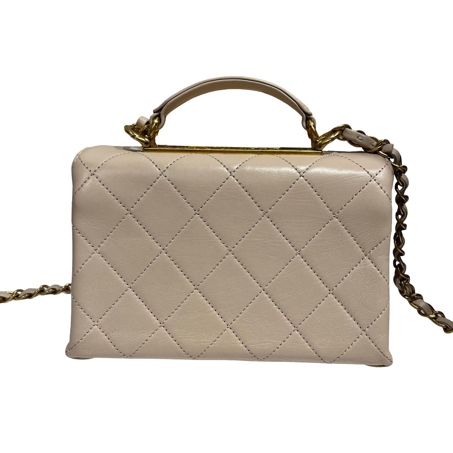 CHANEL LAMBSKIN TRENDY SPIRIT TOP HANDLE CHAIN SHOULDER BAG[3001187]