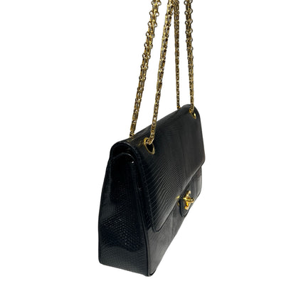 Lizard skin Classic Double Flap 25 Chain Shoulder Bag [101564]