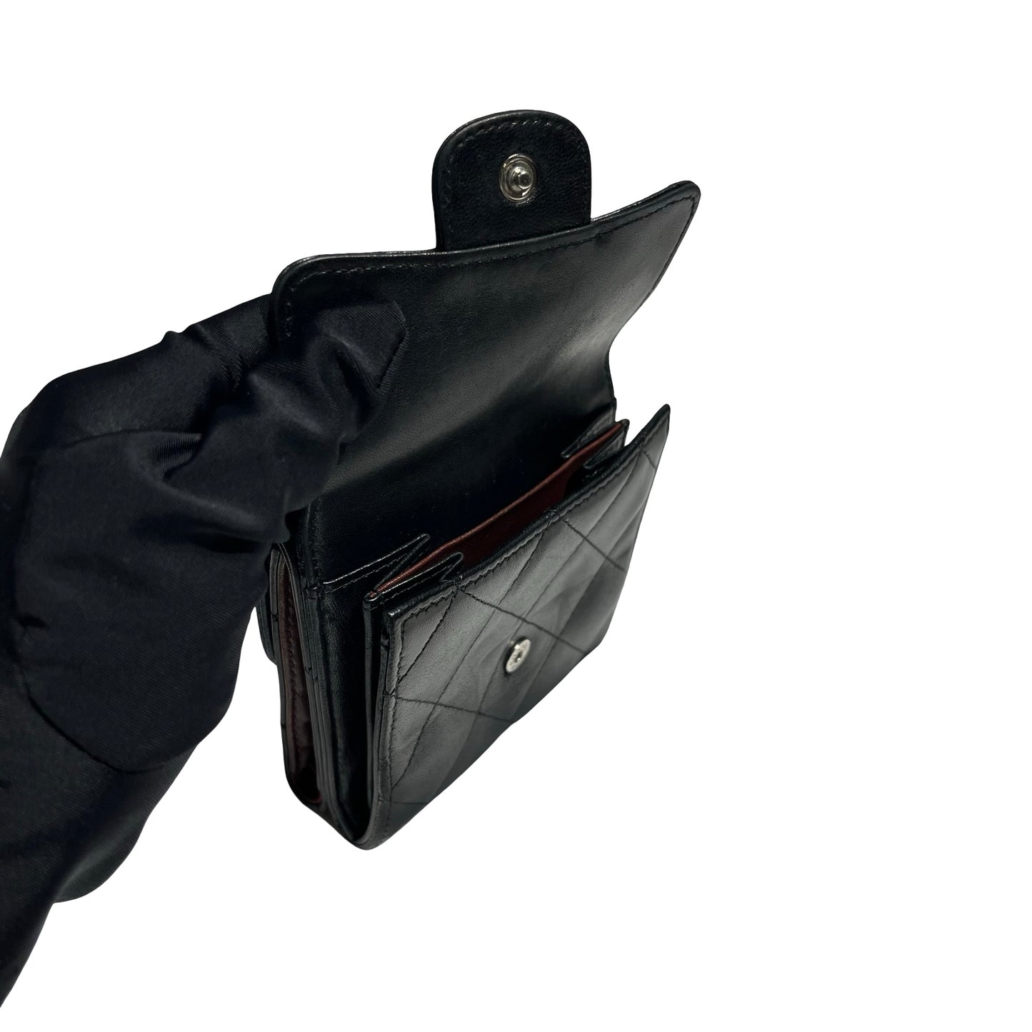 CHANEL WALLET BLACK LAMBSKIN PHW [3000631]