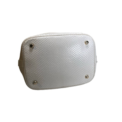 Used CHRISTIAN DIOR Python Bucket Bag Bucket Bag White GHW