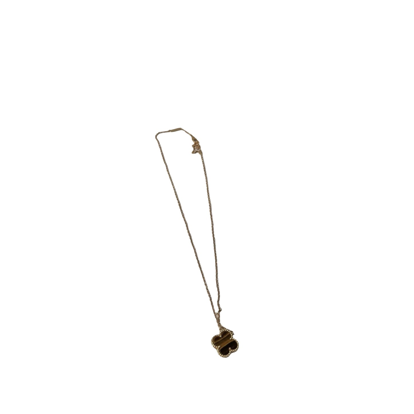 Used VAN CLEEF & ARPELS 18K Gold Vintage Alhambra Necklace Brown GHW