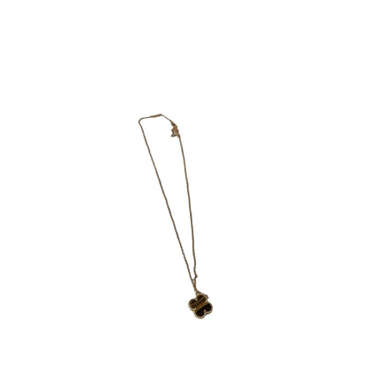 Used VAN CLEEF & ARPELS 18K Gold Vintage Alhambra Necklace Brown GHW
