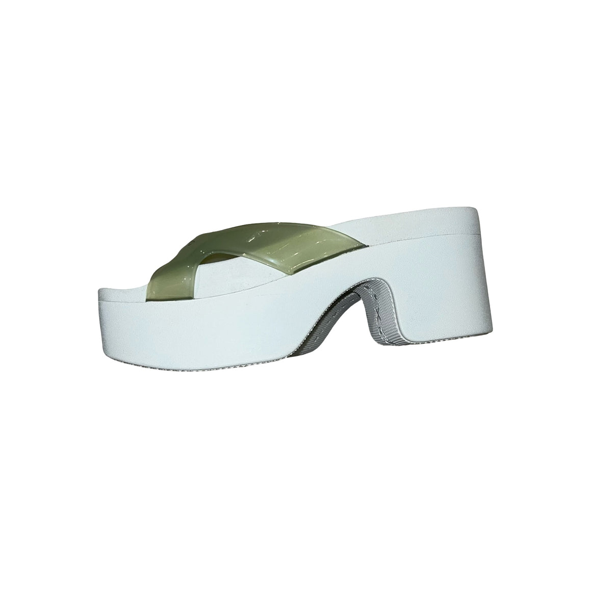 Used ALEXANDER WANG Solid Logo AW Logo Flip Flop Sandals Shoes Green Black White