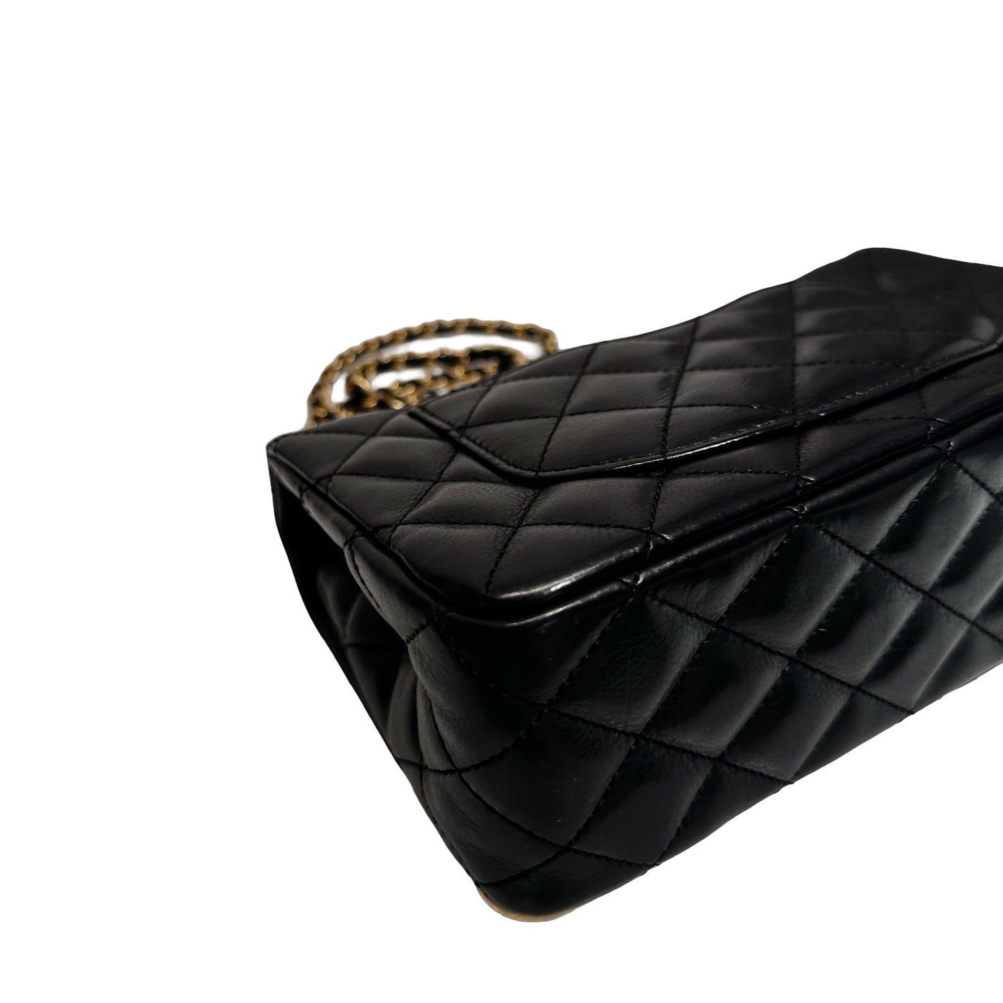 Used Chanel Rock The Corner Mini Flap Shoulder Bag Black GHW