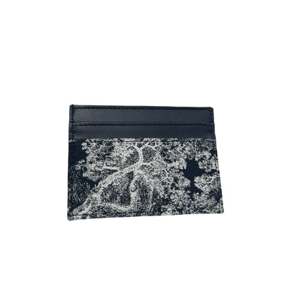 Used DIOR Toile de Jouy Saddle Card holder Navy Blue White