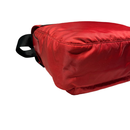 Used Prada Nylon Cross Body Bag Red PHW