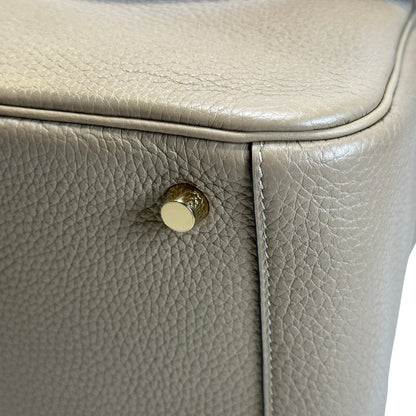 Used HERMES Leather Lindy 26 Handbag Beige Gold