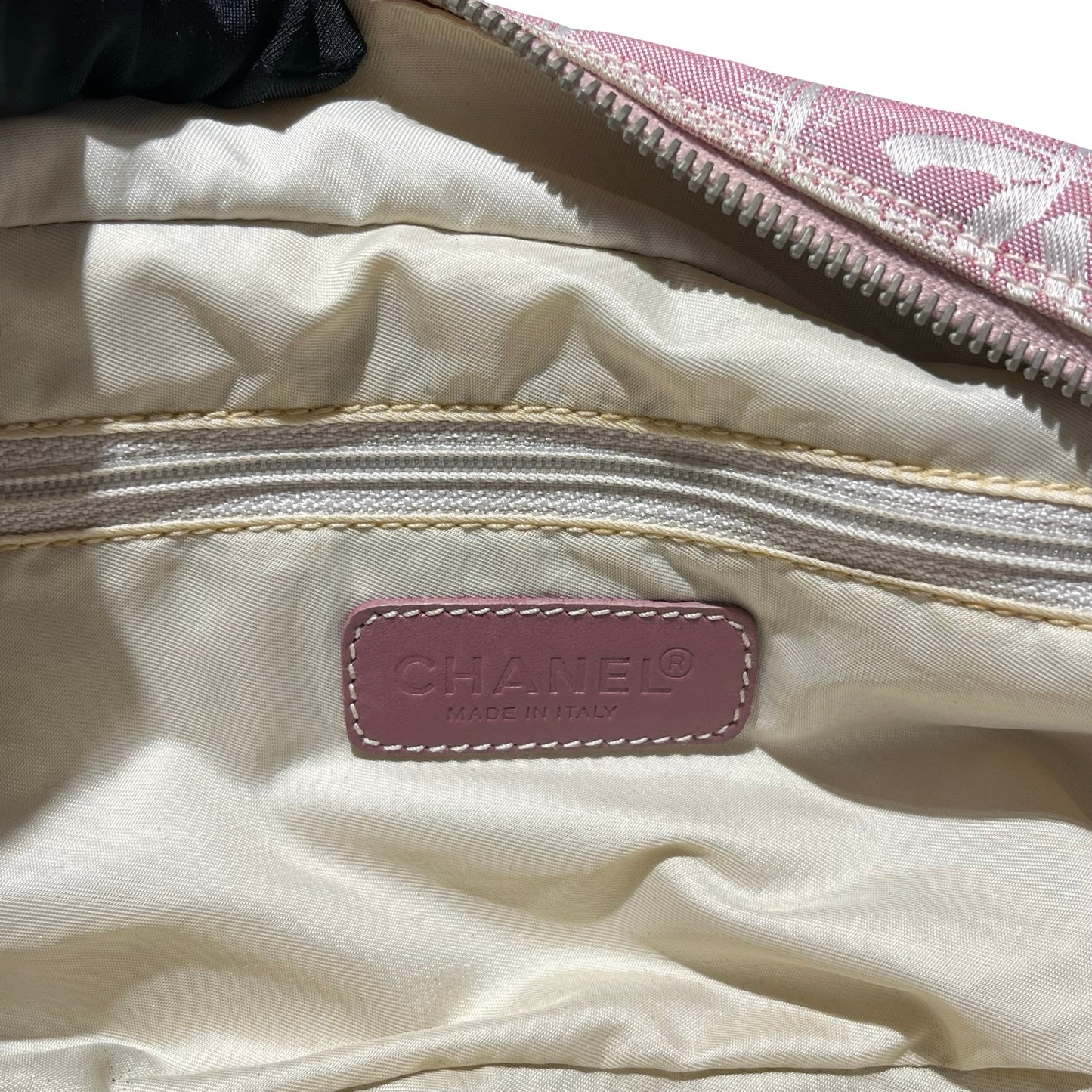 Used Chanel Nylon Handbag Pink