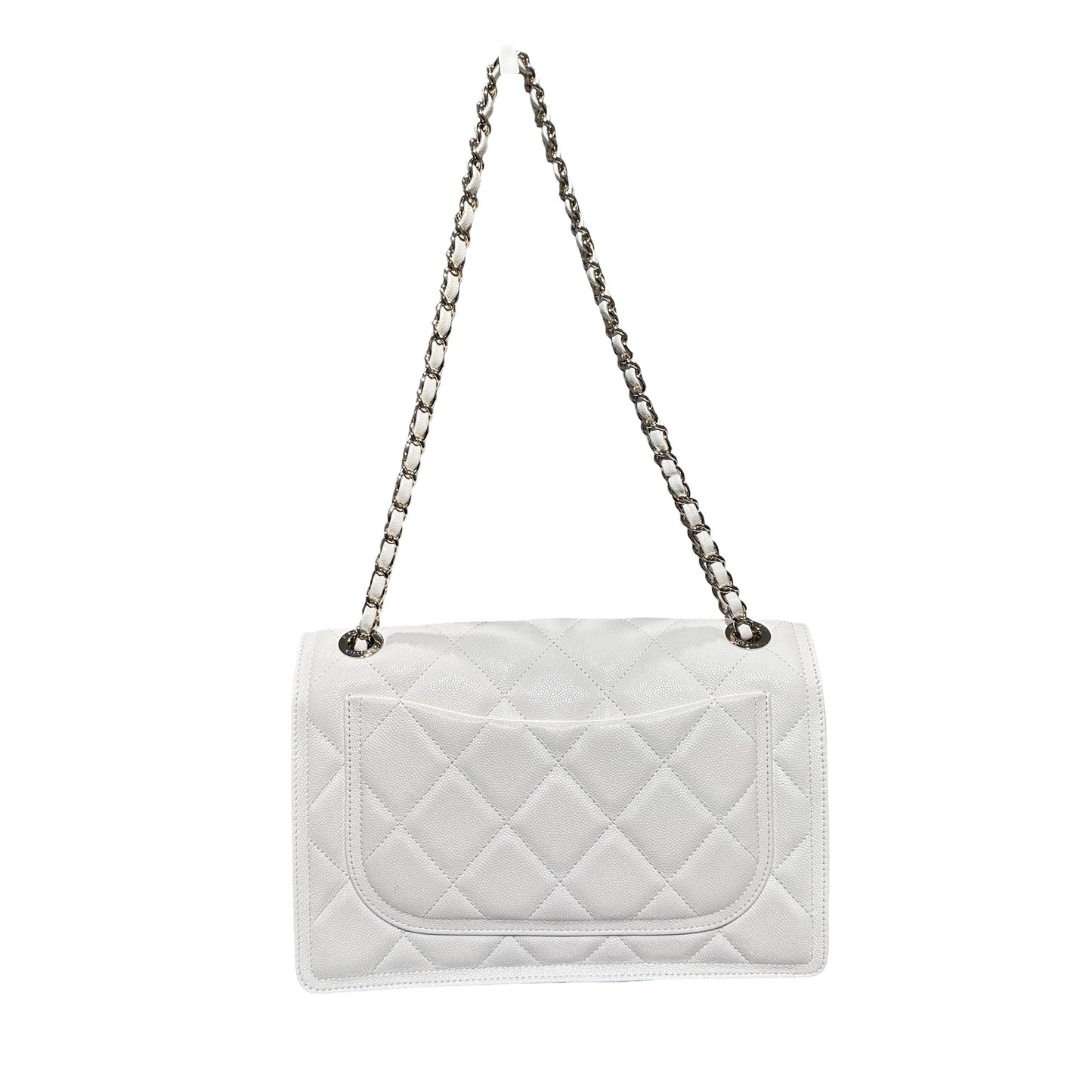 Used CHANEL Flat bag White GHW