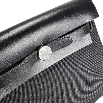 Brand New HERMES Toile Leather Herbag Zip 31 Crossbody Bag Black