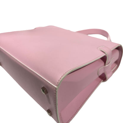Used DELVAUX Calfskin Leather Tempete MM Shoulder Bag Pink GHW