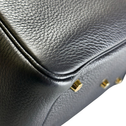 Used HERMES Leather Lindy 26 Handbag Navy GHW