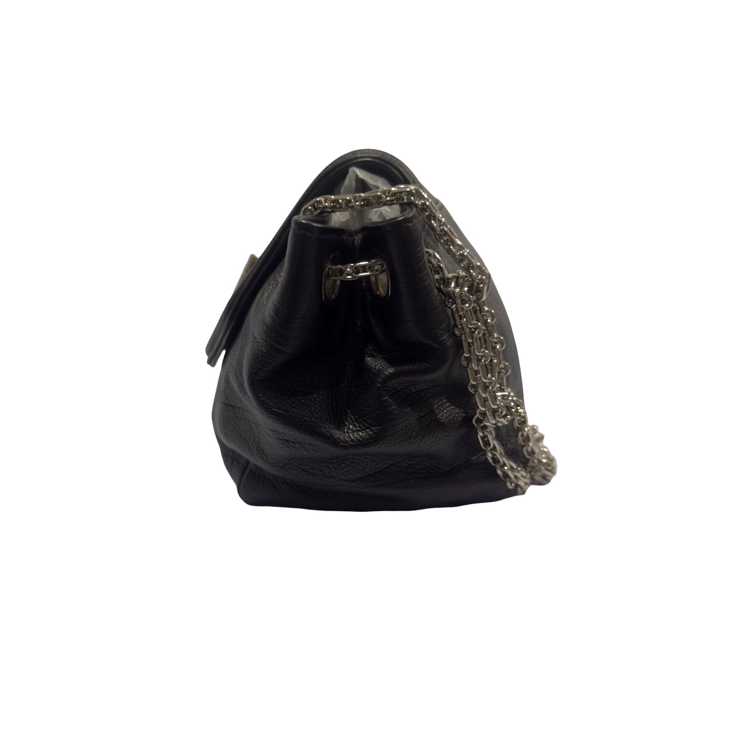 Used CHANEL Calfskin Reissue 2.55 Shoulder Bag Black Silver