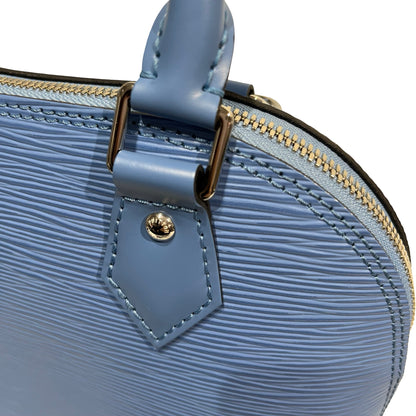Used LOUIS VUITTON Calfskin Leather Alma Two Way Shoulder Bag PHW Blue