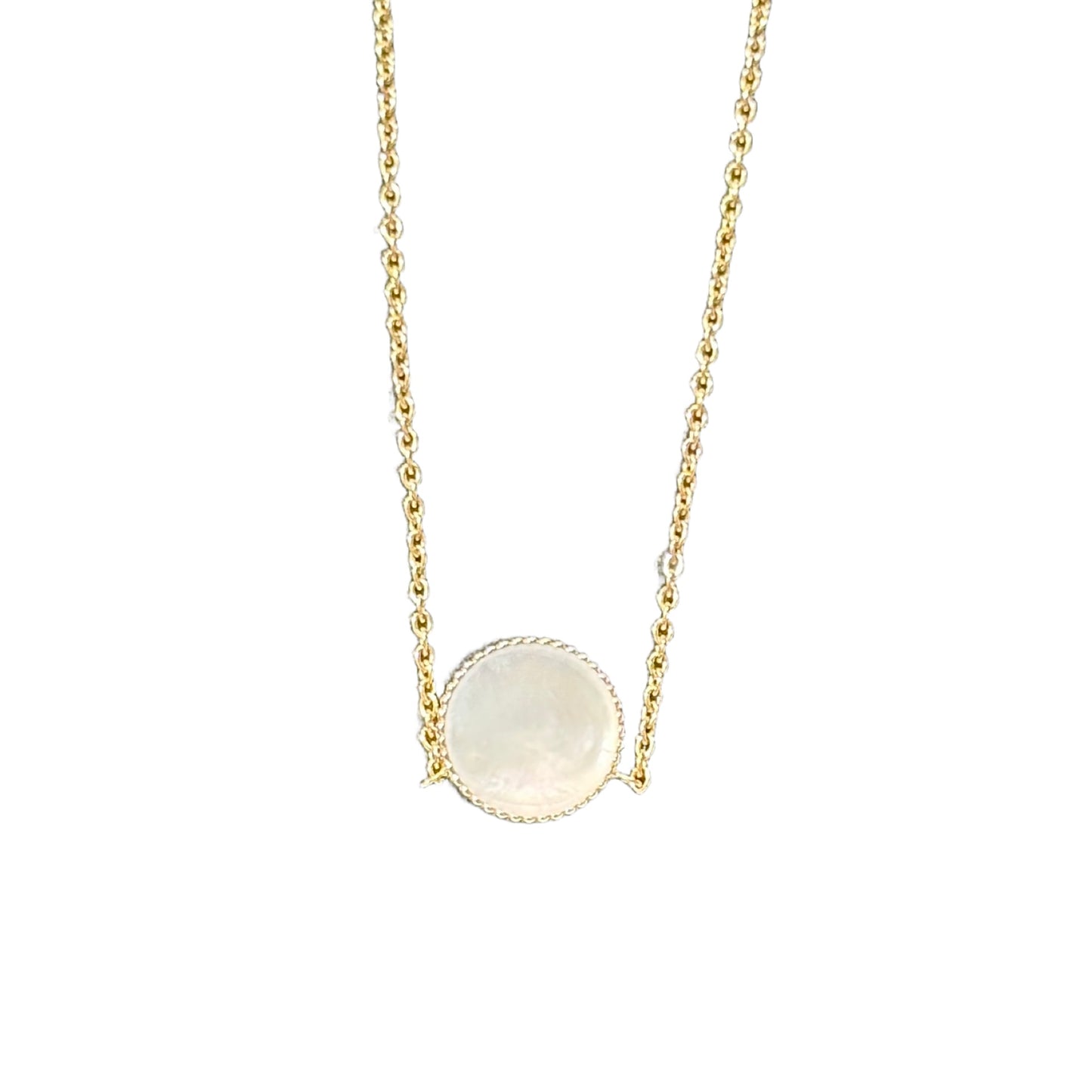 Used DIOR Yellow Gold Mother of Pearl Diamond Petite joaillerie RDV Necklace Necklace GHW