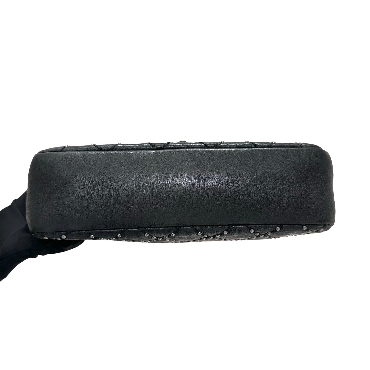 Used CHANEL Lambskin Leather Flap Shoulder Bag Black