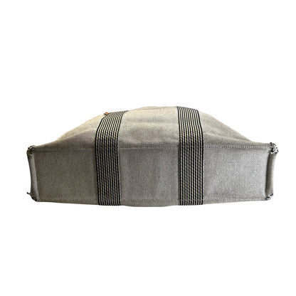 Used HERMES Canvas Fourre Tout Tote Bag Grey Black