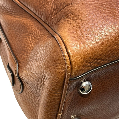 Used LOEWE Vintage Heritage Boston Handbag Brown PHW