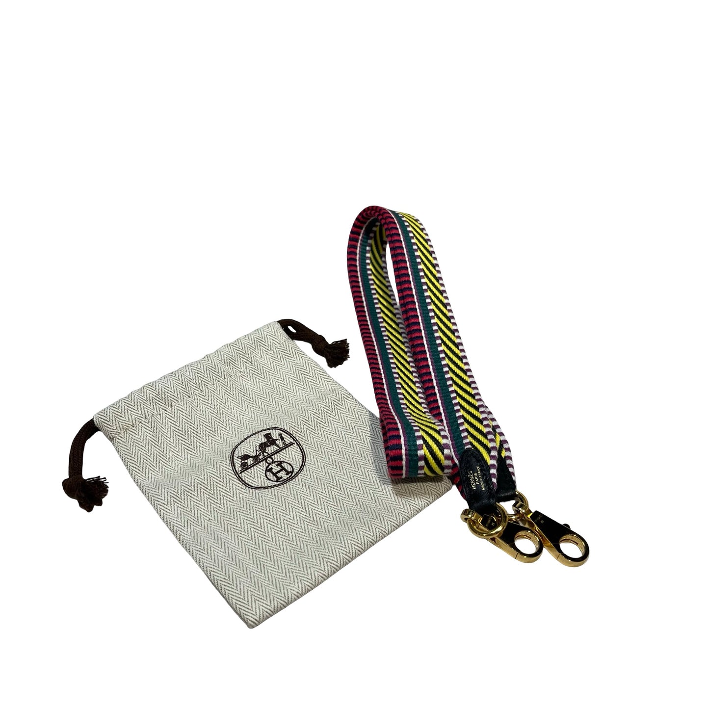Used Hermès Canvas Bag Strap Multi-colored