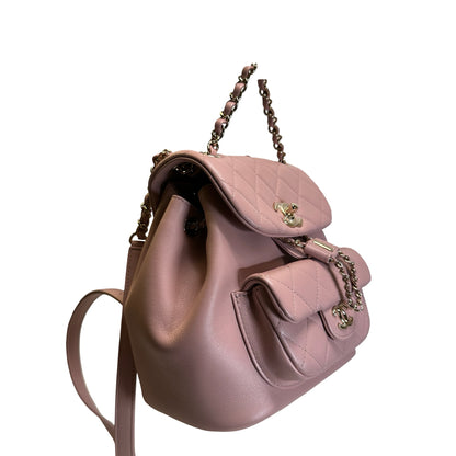 Brand New CHANEL Quilted Calfskin Duma Backpack Pink Gold