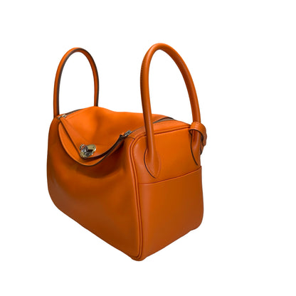 Used HERMES Lindy 26 Crossbody Bag Orange