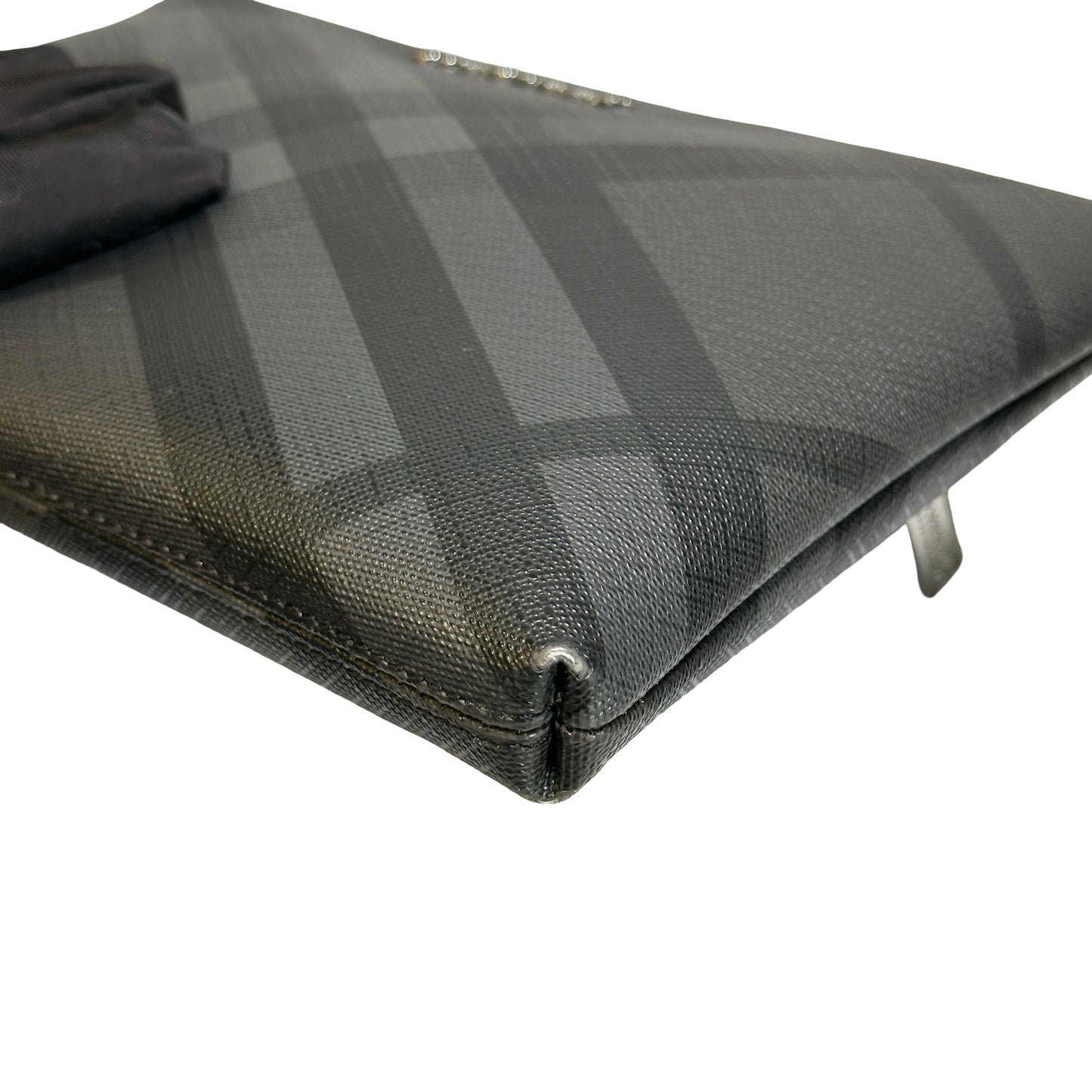 Used BURBERRY London Check Clutch Clutch Black Grey