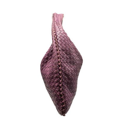 Used Bottega Veneta Calfskin Leather Large Hobo Bag Purple