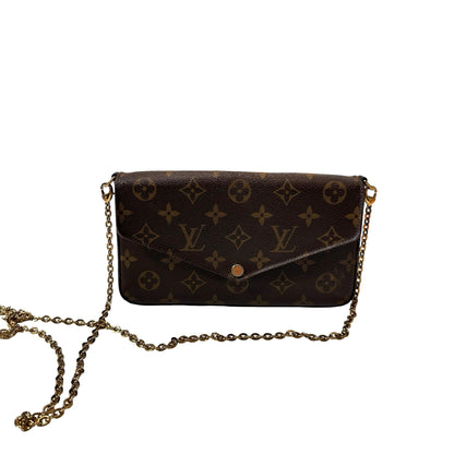 Used Louis Vuitton Monogram Eclipse coated canvas Pochette Felicle Shoulder Bag Monogram