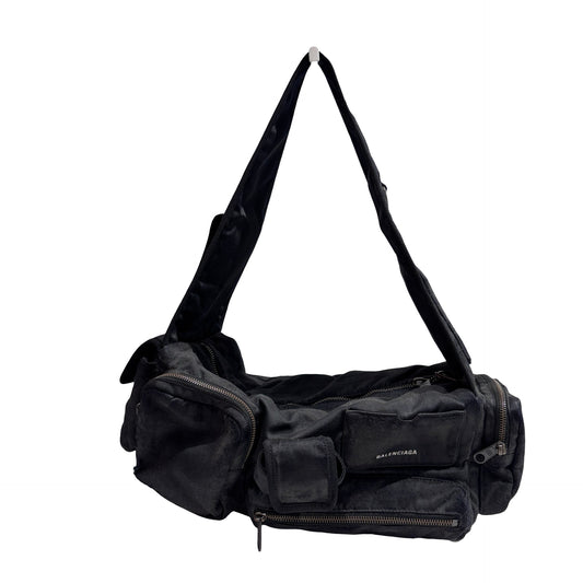 Used BALENCIAGA Solid Explorer Belt Bag Belt bag Black