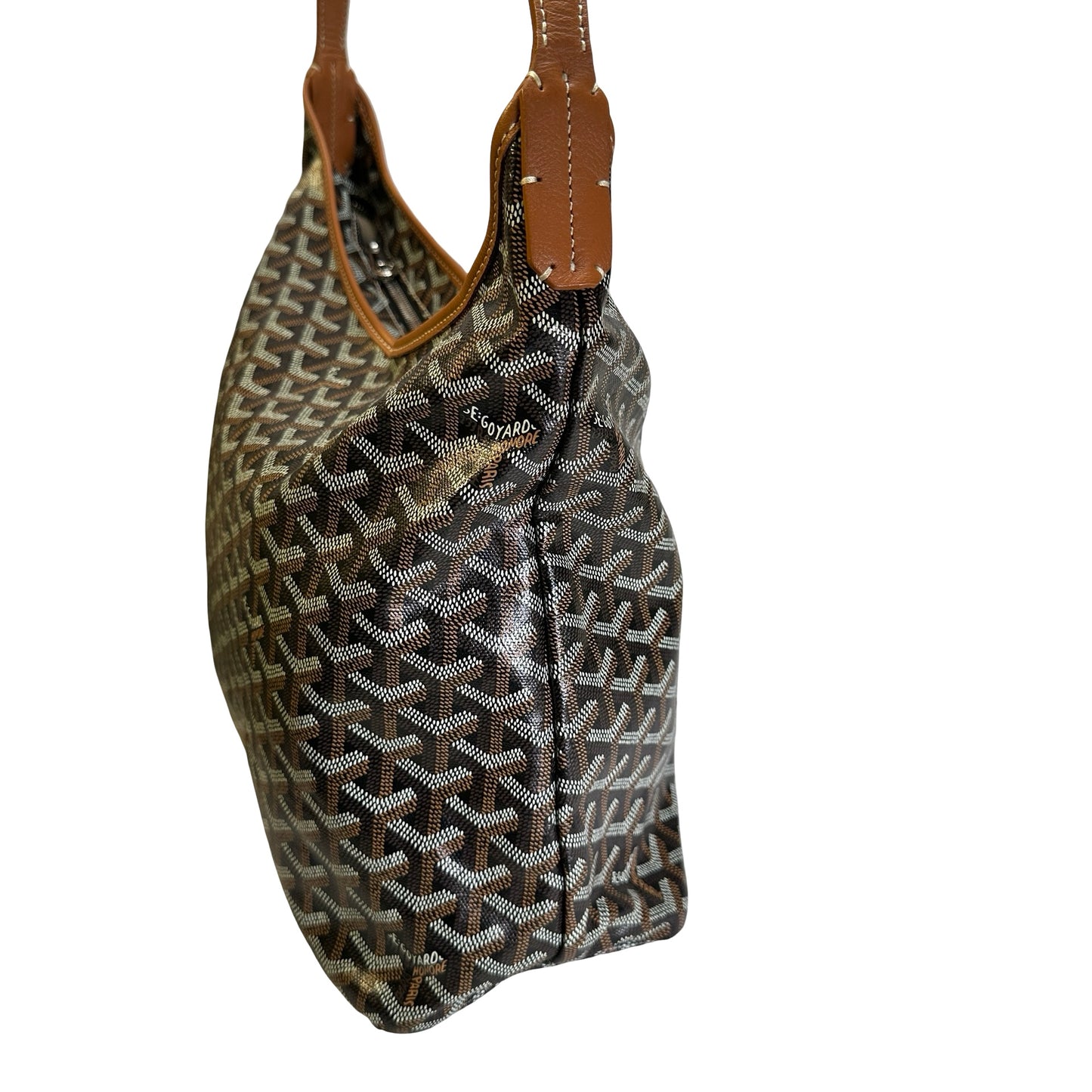 Used GOYARD Goyardine Bohème Hobo Hobo Bag Black Brown PHW