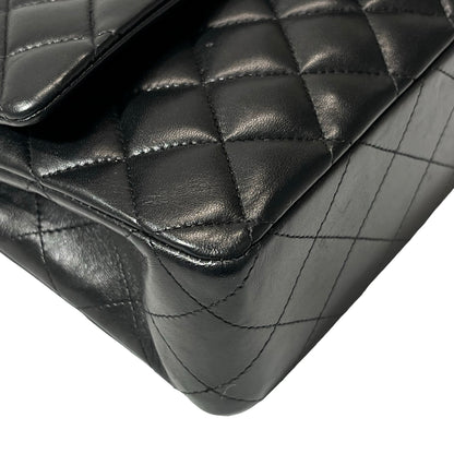 Used CHANEL Lambskin Leather CF 25 Shoulder Bag Black PHW