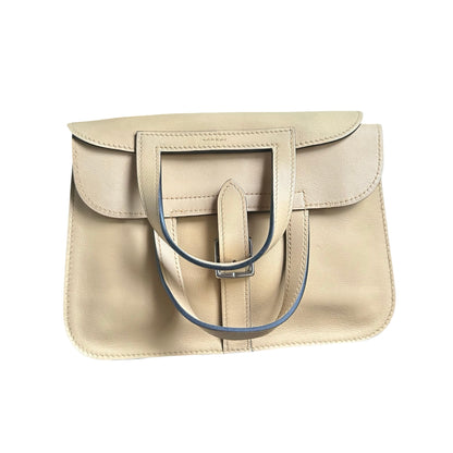 Used HERMES Swift Mini Halzan Handbag Beige PHW