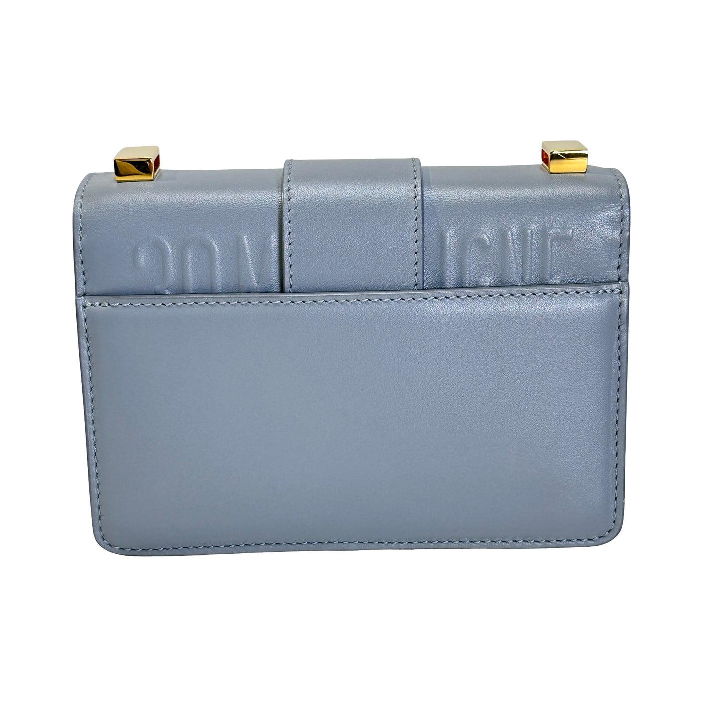 Used CHRISTIAN DIOR Calfskin 30 Montaigne Shoulder Bag Grey Blue， GHW