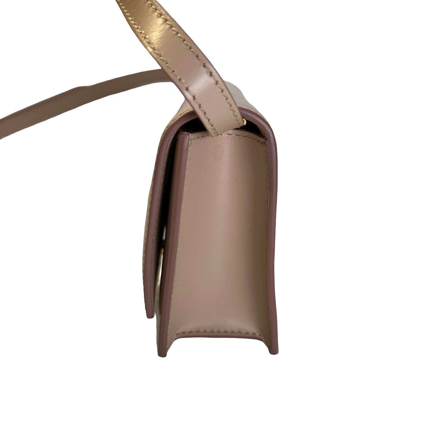 Used BURBERRY Calfskin TB Bag Shoulder Bag Beige