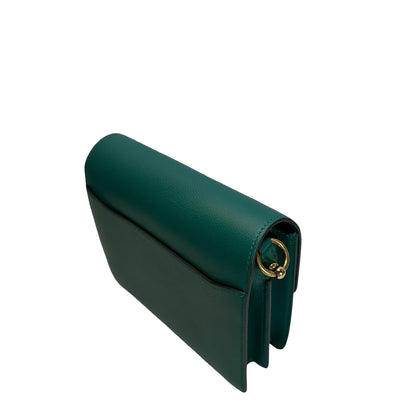 Used HERMES Clemence Mini Roulis Crossbody Bag Green Gold