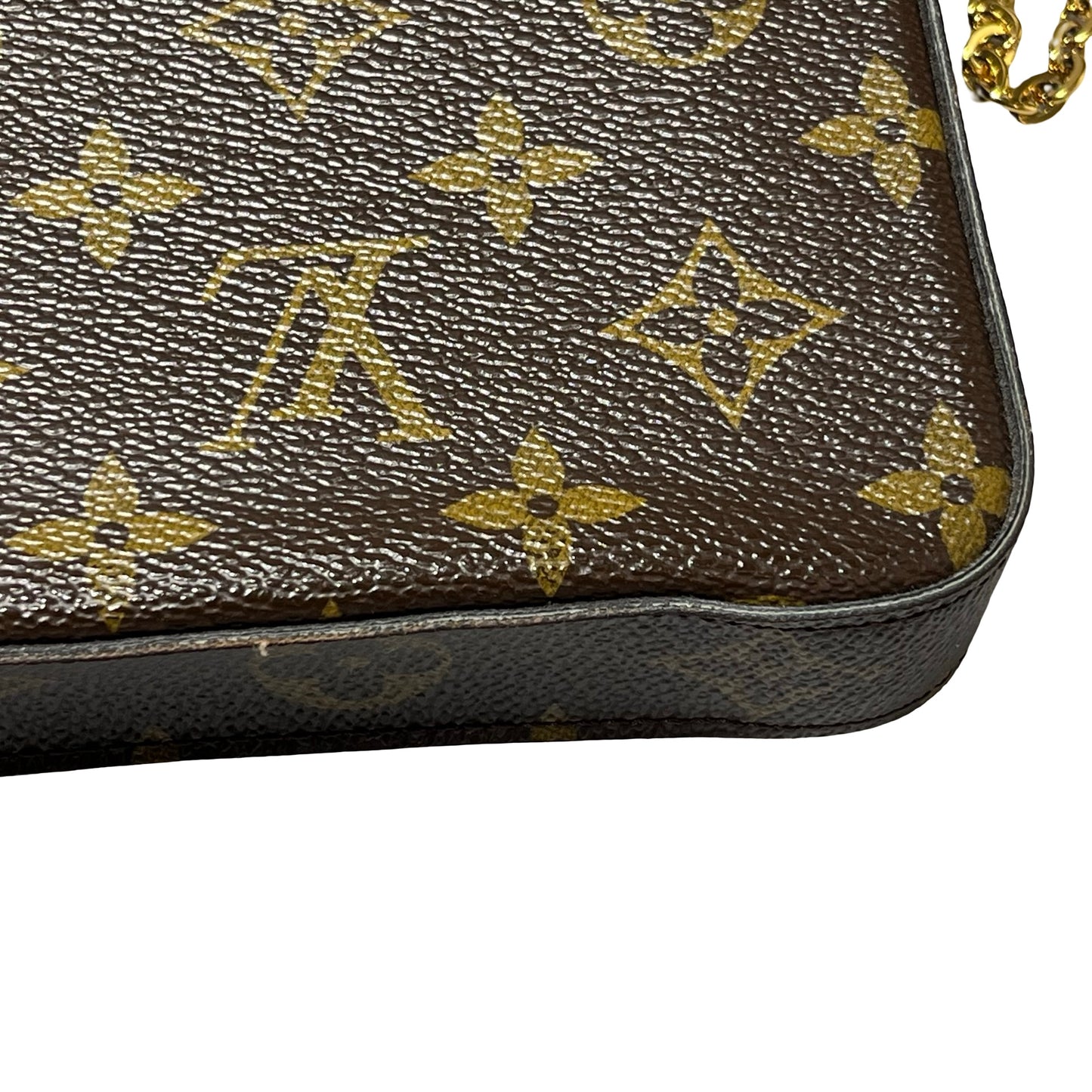 Used LOUIS VUITTON Félicie Pochette Clutch Bag Brown GHW