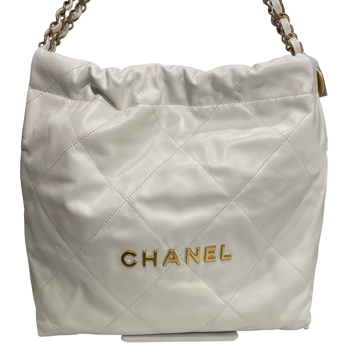 Used CHANEL 22 Shoulder Bag White GHW